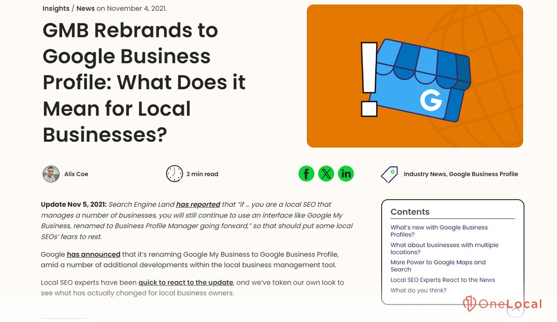 Google My Business Rebranding