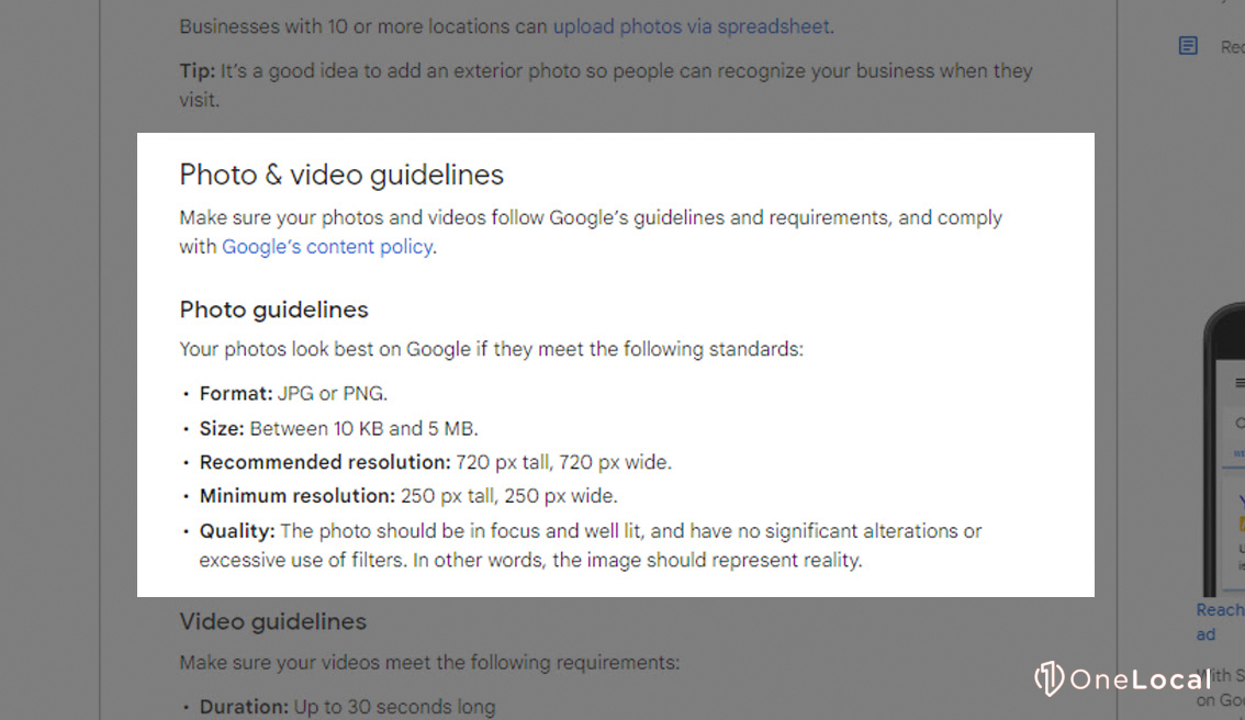 Google Photo and Video Guidelines